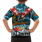 Personalised Sharks ANZAC Day Hawaiian Shirt Aboriginal Rising Sun
