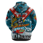 Personalised Sharks ANZAC Day Hoodie Aboriginal Rising Sun