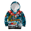 Personalised Sharks ANZAC Day Kid Hoodie Aboriginal Rising Sun