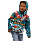 Personalised Sharks ANZAC Day Kid Hoodie Aboriginal Rising Sun