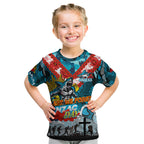 Personalised Sharks ANZAC Day Kid T Shirt Aboriginal Rising Sun