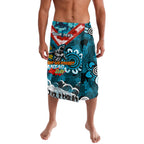 Personalised Sharks ANZAC Day Lavalava Aboriginal Rising Sun
