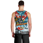 Personalised Sharks ANZAC Day Men Tank Top Aboriginal Rising Sun