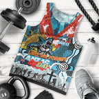 Personalised Sharks ANZAC Day Men Tank Top Aboriginal Rising Sun