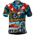 Personalised Sharks ANZAC Day Polo Shirt Aboriginal Rising Sun
