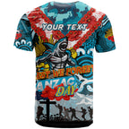 Personalised Sharks ANZAC Day T Shirt Aboriginal Rising Sun