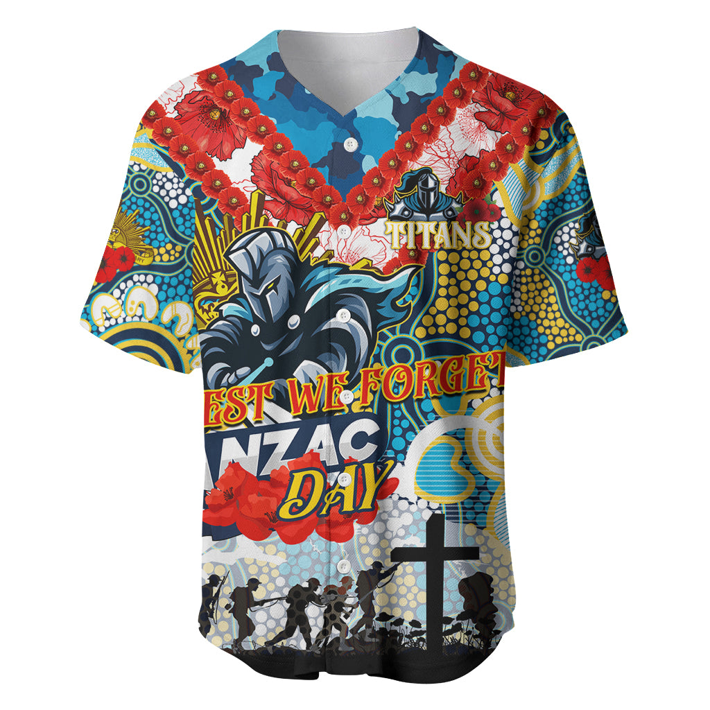 Personalised Titans ANZAC Day Baseball Jersey Aboriginal Rising Sun