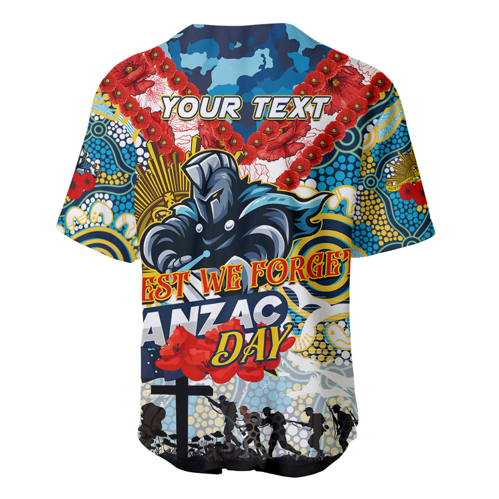 Personalised Titans ANZAC Day Baseball Jersey Aboriginal Rising Sun