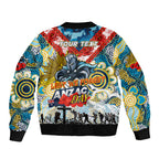 Personalised Titans ANZAC Day Bomber Jacket Aboriginal Rising Sun