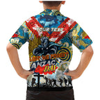 Personalised Titans ANZAC Day Family Matching Mermaid Dress and Hawaiian Shirt Aboriginal Rising Sun