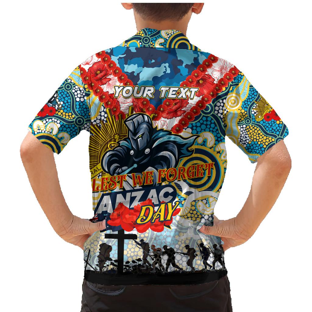 Personalised Titans ANZAC Day Family Matching Mermaid Dress and Hawaiian Shirt Aboriginal Rising Sun