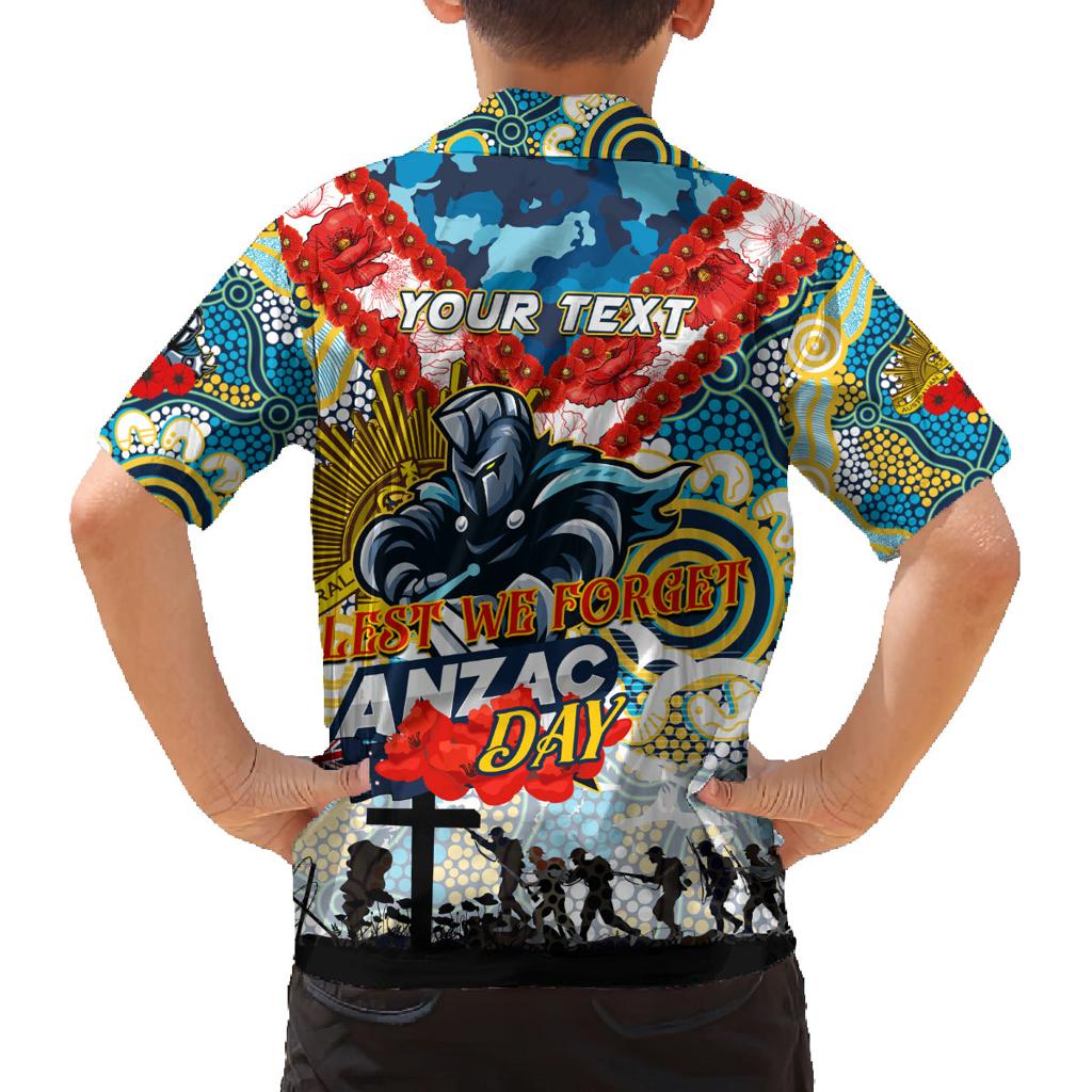 Personalised Titans ANZAC Day Family Matching Puletasi and Hawaiian Shirt Aboriginal Rising Sun