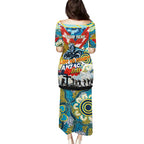 Personalised Titans ANZAC Day Family Matching Puletasi and Hawaiian Shirt Aboriginal Rising Sun