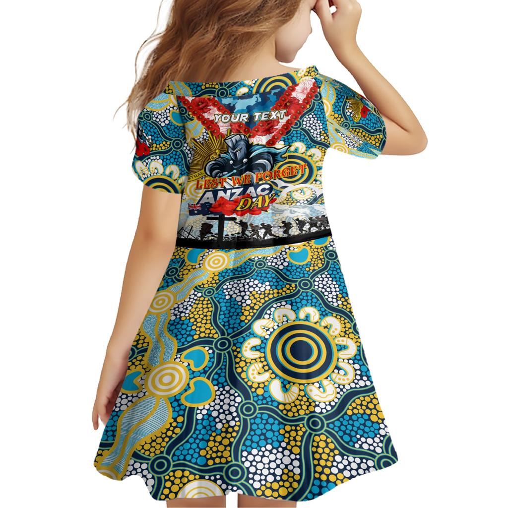 Personalised Titans ANZAC Day Family Matching Short Sleeve Bodycon Dress and Hawaiian Shirt Aboriginal Rising Sun