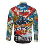 Personalised Titans ANZAC Day Family Matching Summer Maxi Dress and Hawaiian Shirt Aboriginal Rising Sun