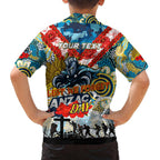 Personalised Titans ANZAC Day Family Matching Tank Maxi Dress and Hawaiian Shirt Aboriginal Rising Sun