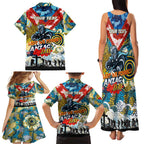 Personalised Titans ANZAC Day Family Matching Tank Maxi Dress and Hawaiian Shirt Aboriginal Rising Sun