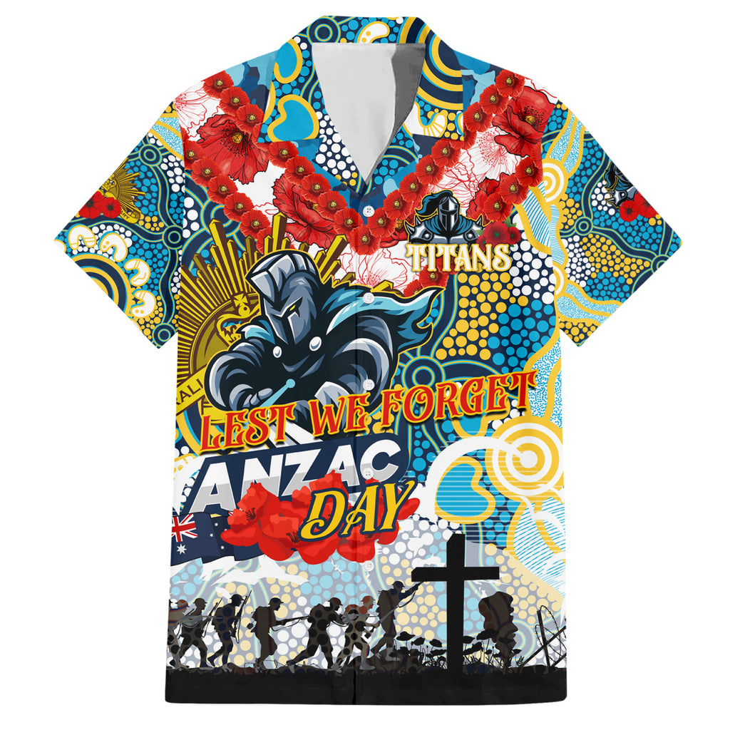 Personalised Titans ANZAC Day Hawaiian Shirt Aboriginal Rising Sun