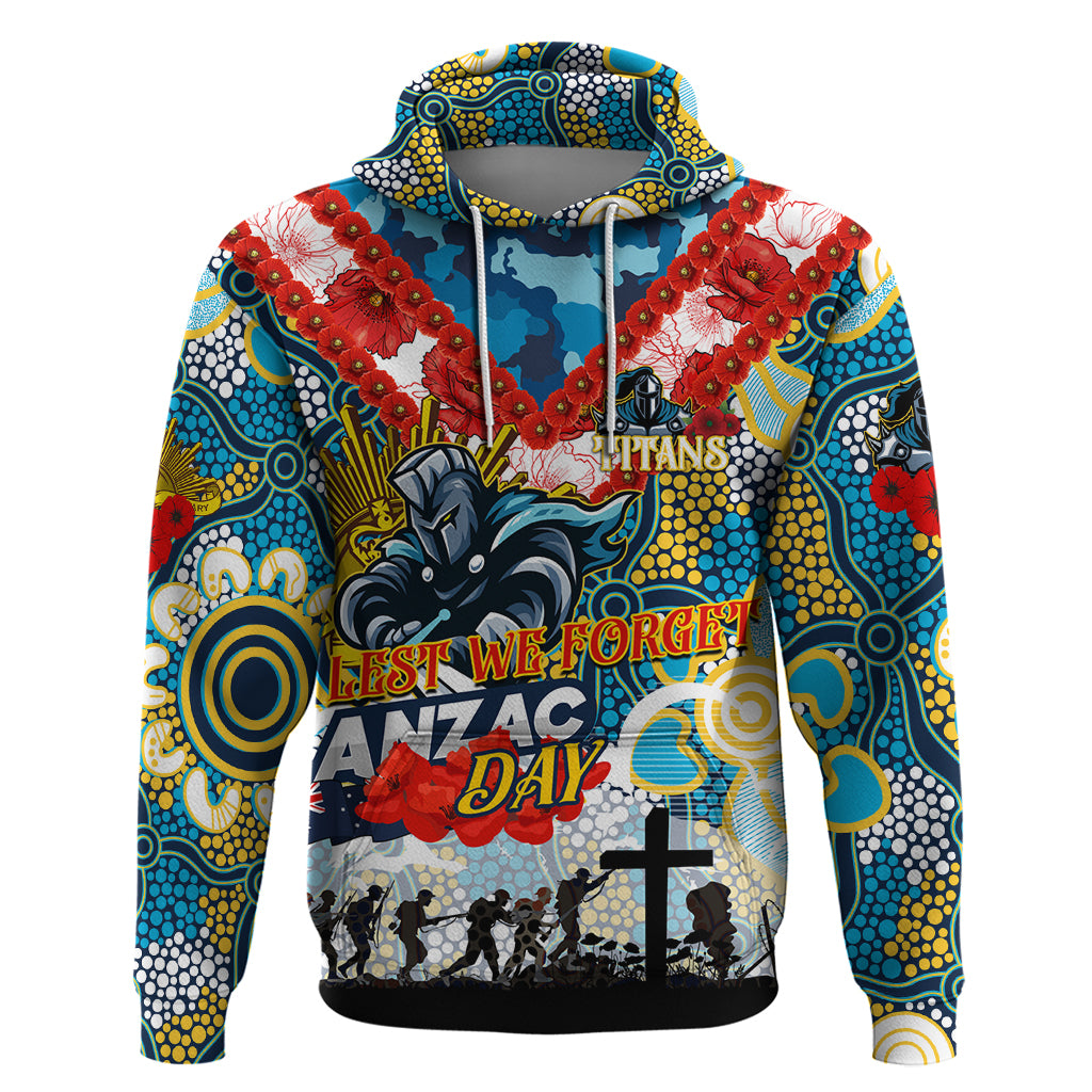 Personalised Titans ANZAC Day Hoodie Aboriginal Rising Sun