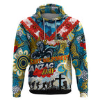 Personalised Titans ANZAC Day Hoodie Aboriginal Rising Sun