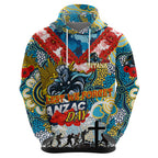 Personalised Titans ANZAC Day Hoodie Aboriginal Rising Sun