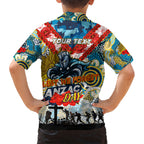 Personalised Titans ANZAC Day Kid Hawaiian Shirt Aboriginal Rising Sun