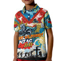 Personalised Titans ANZAC Day Kid Polo Shirt Aboriginal Rising Sun