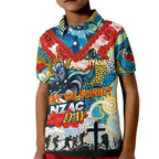Personalised Titans ANZAC Day Kid Polo Shirt Aboriginal Rising Sun