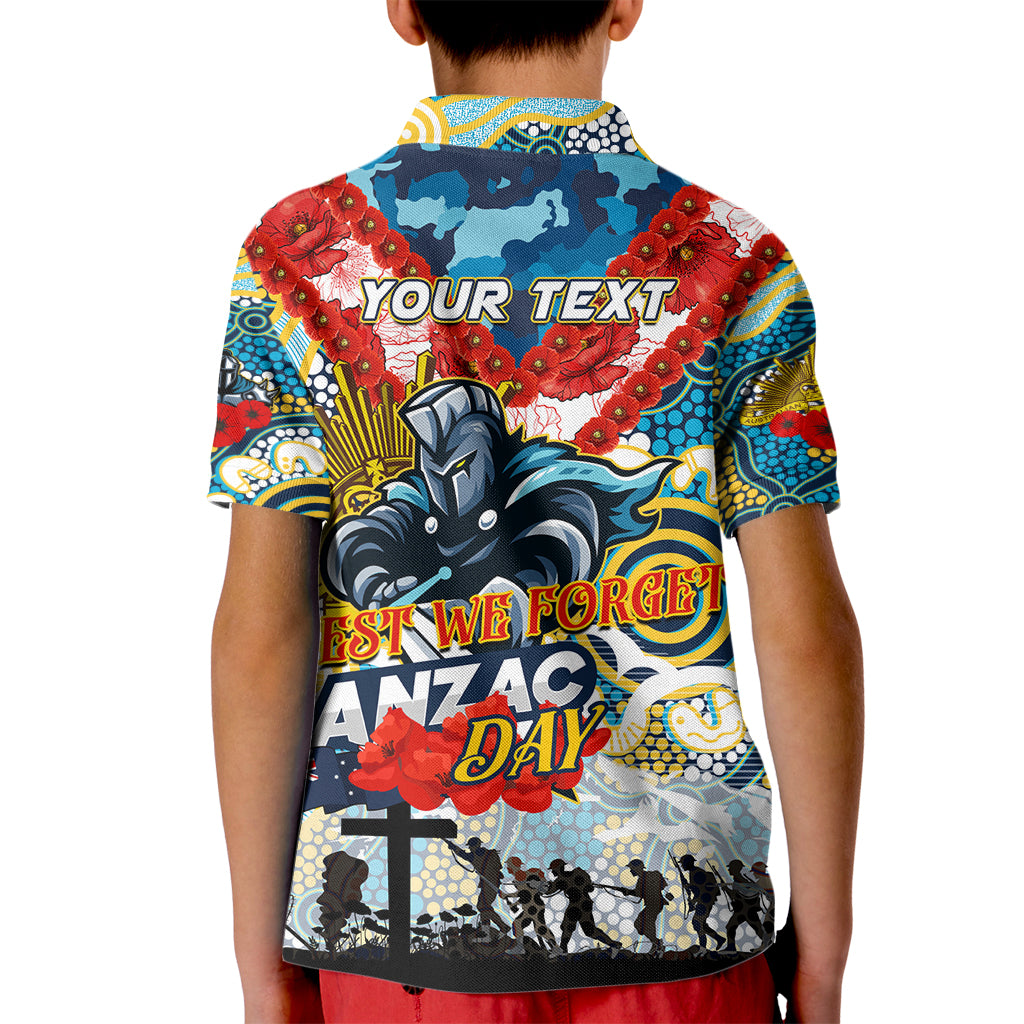 Personalised Titans ANZAC Day Kid Polo Shirt Aboriginal Rising Sun