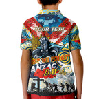 Personalised Titans ANZAC Day Kid Polo Shirt Aboriginal Rising Sun