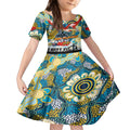 Personalised Titans ANZAC Day Kid Short Sleeve Dress Aboriginal Rising Sun