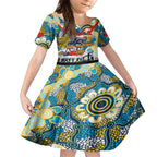 Personalised Titans ANZAC Day Kid Short Sleeve Dress Aboriginal Rising Sun