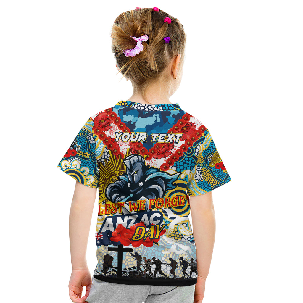 Personalised Titans ANZAC Day Kid T Shirt Aboriginal Rising Sun