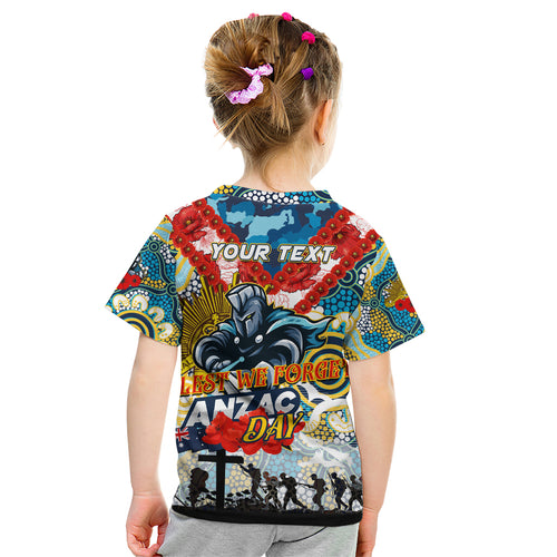 Personalised Titans ANZAC Day Kid T Shirt Aboriginal Rising Sun