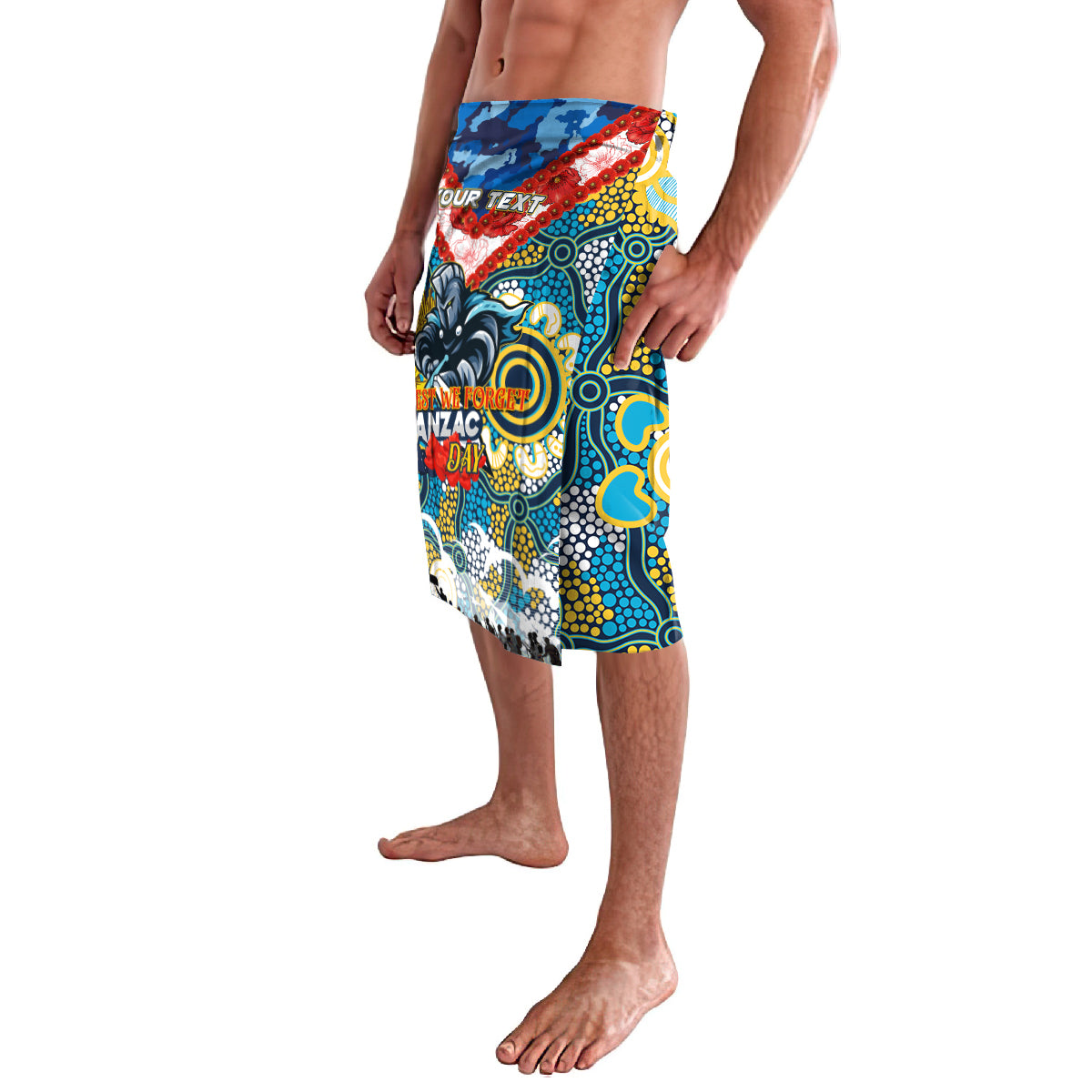 Personalised Titans ANZAC Day Lavalava Aboriginal Rising Sun