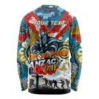 Personalised Titans ANZAC Day Long Sleeve Shirt Aboriginal Rising Sun