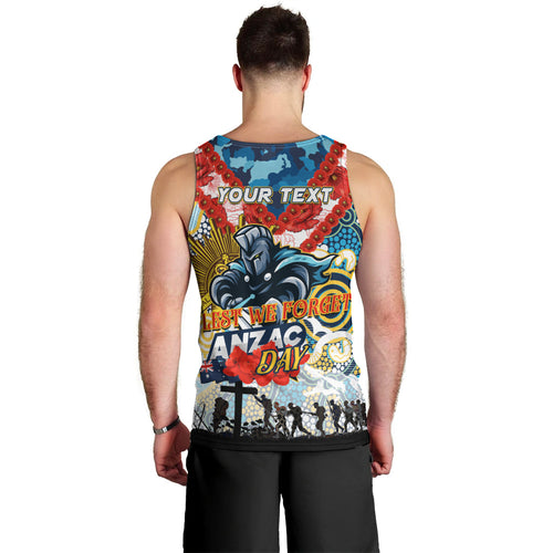 Personalised Titans ANZAC Day Men Tank Top Aboriginal Rising Sun