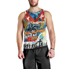 Personalised Titans ANZAC Day Men Tank Top Aboriginal Rising Sun