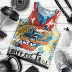Personalised Titans ANZAC Day Men Tank Top Aboriginal Rising Sun
