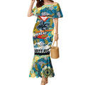 Personalised Titans ANZAC Day Mermaid Dress Aboriginal Rising Sun