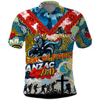 Personalised Titans ANZAC Day Polo Shirt Aboriginal Rising Sun