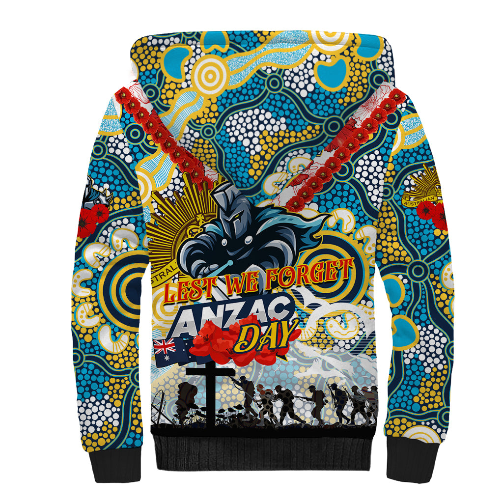 Personalised Titans ANZAC Day Sherpa Hoodie Aboriginal Rising Sun