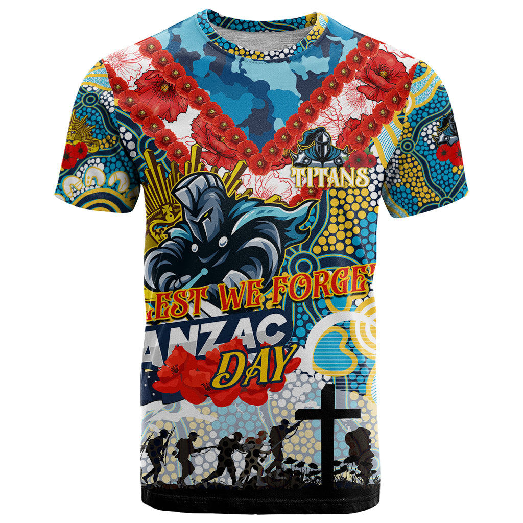 Personalised Titans ANZAC Day T Shirt Aboriginal Rising Sun