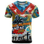 Personalised Titans ANZAC Day T Shirt Aboriginal Rising Sun