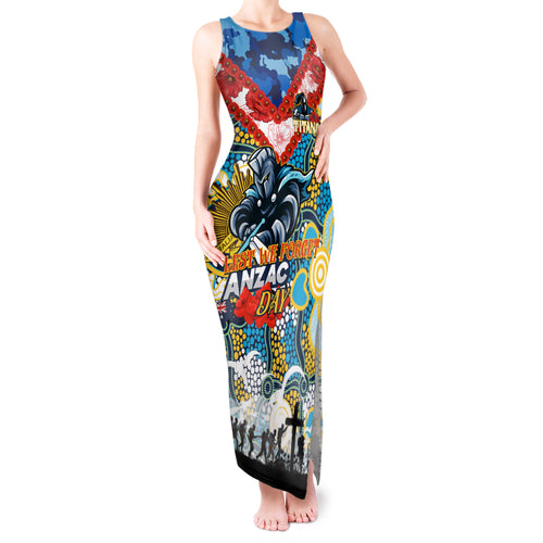 Personalised Titans ANZAC Day Tank Maxi Dress Aboriginal Rising Sun