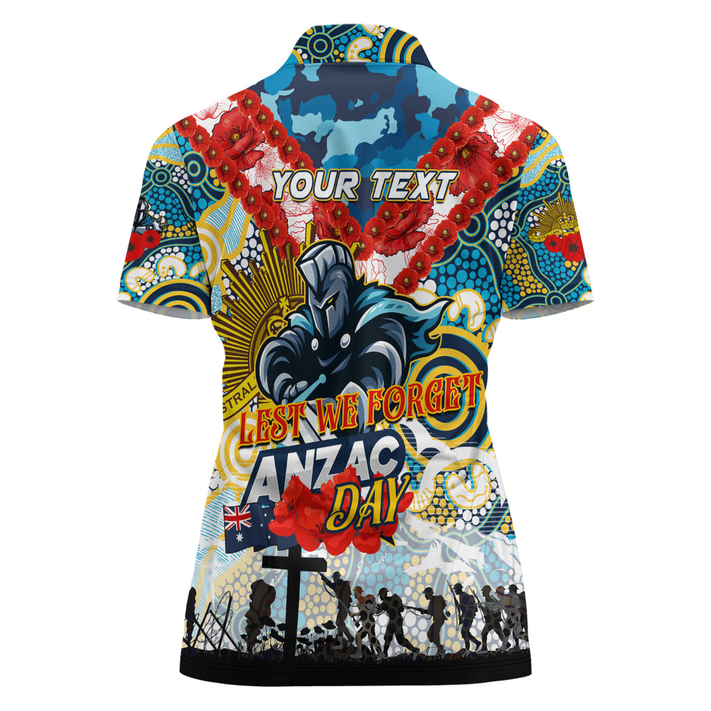 Personalised Titans ANZAC Day Women Polo Shirt Aboriginal Rising Sun