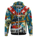 Personalised Titans ANZAC Day Zip Hoodie Aboriginal Rising Sun