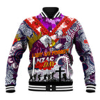 Personalised Eagles ANZAC Day Baseball Jacket Aboriginal Rising Sun