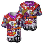 Personalised Eagles ANZAC Day Baseball Jersey Aboriginal Rising Sun