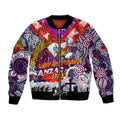 Personalised Eagles ANZAC Day Bomber Jacket Aboriginal Rising Sun